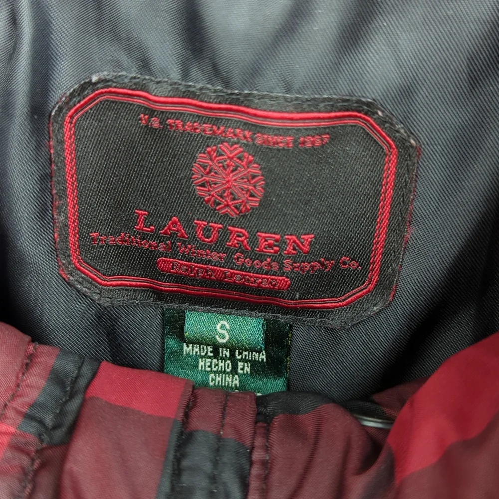 Lauren Ralph Lauren Buffalo Plaid Down Jacket Drawstring Waist Hood Faux… - Picture 4 of 17